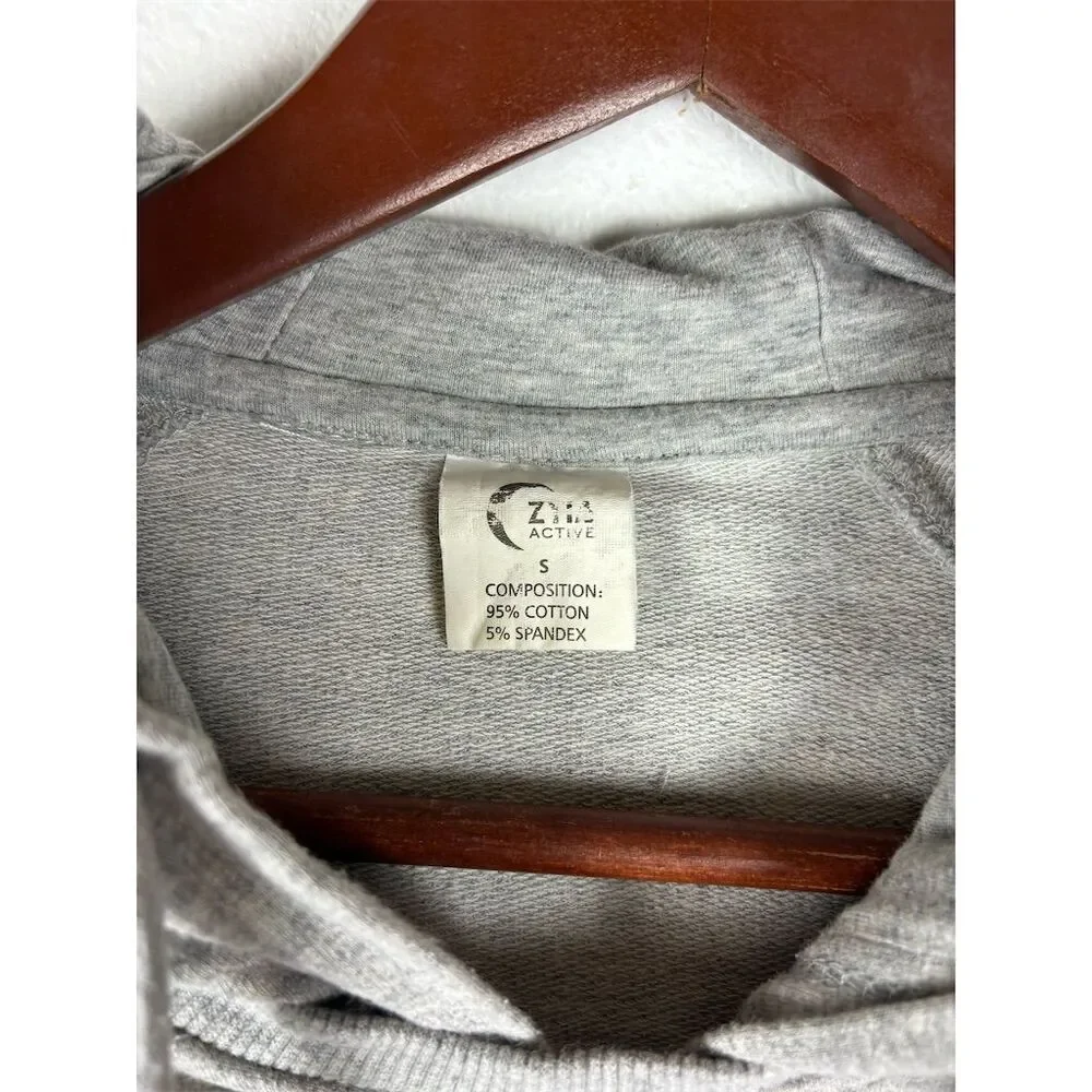 Zyia Combo Active Heather Gray Quilted Pullover Hoodie Size Women's Small - Picture 3 of 7